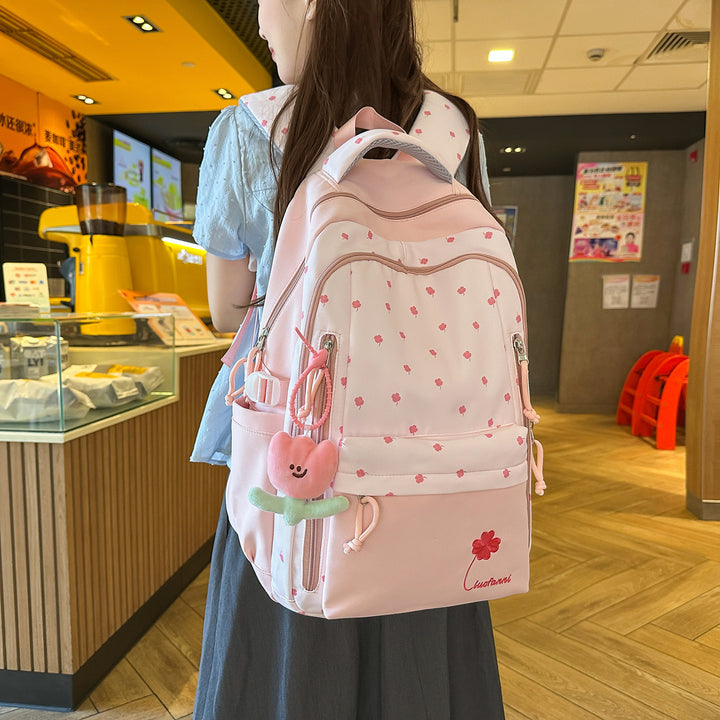 Playful Floral-Themed School Backpack Kalsten