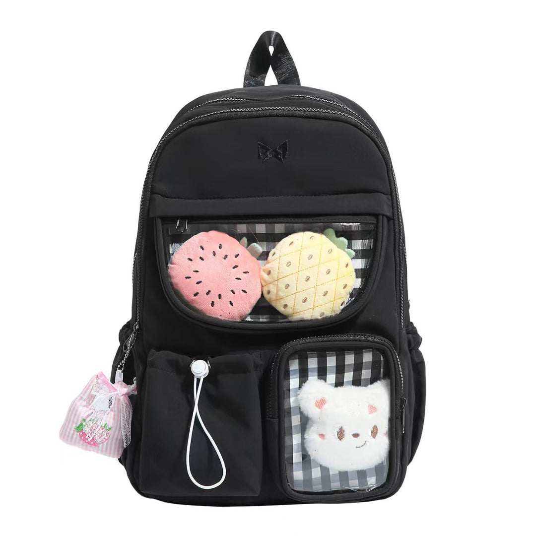 Backpack with Transparent Extra Compartments and Stylish Design Kalsten