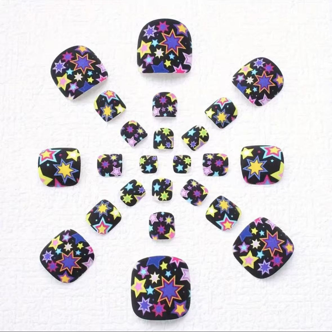 Nail art set with colorful star pattern Kalsten