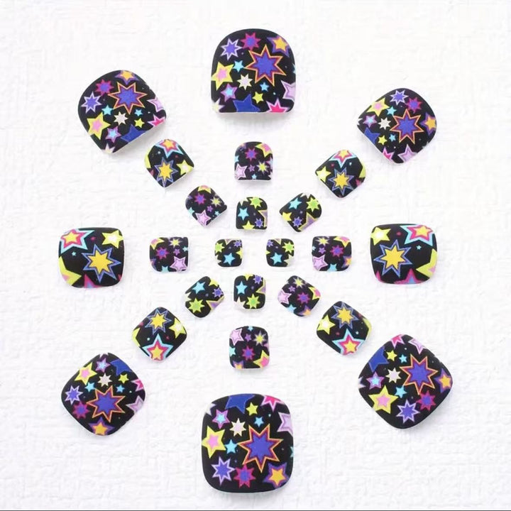 Nail art set with colorful star pattern Kalsten