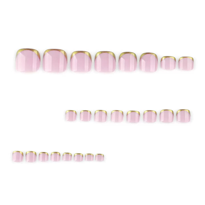 Artificial nail set with luxurious golden tips and glossy finish Kalsten