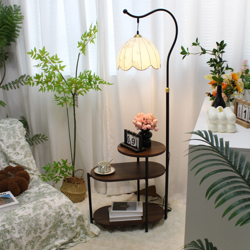 Artistic Floor Lamp with Integrated Side Table