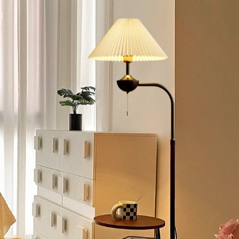 Elegant Floor Lamp with Pleated Shade