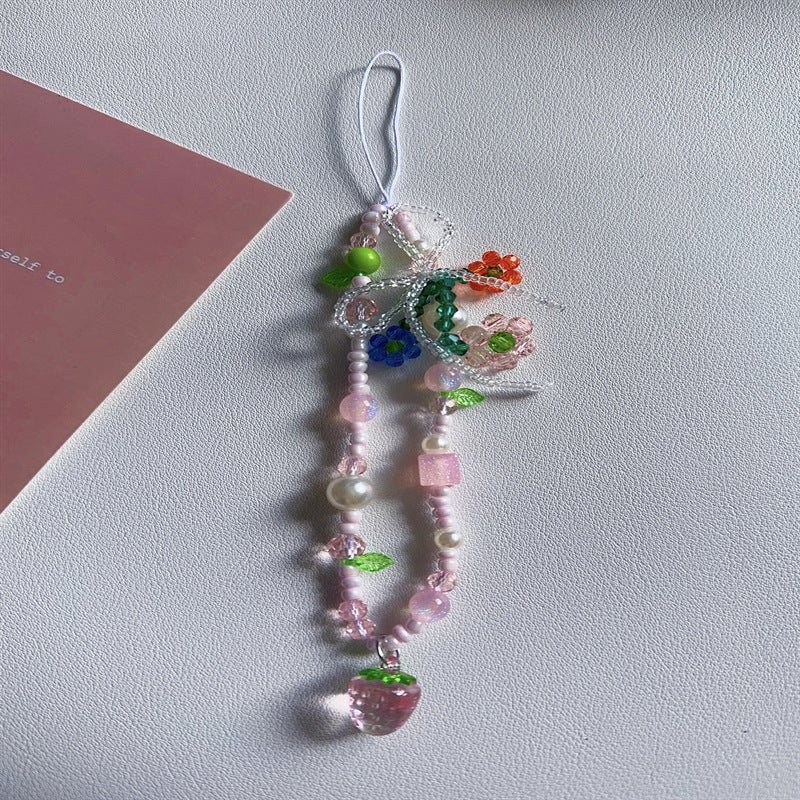 Floral Charm Beaded Phone Strap Kalsten