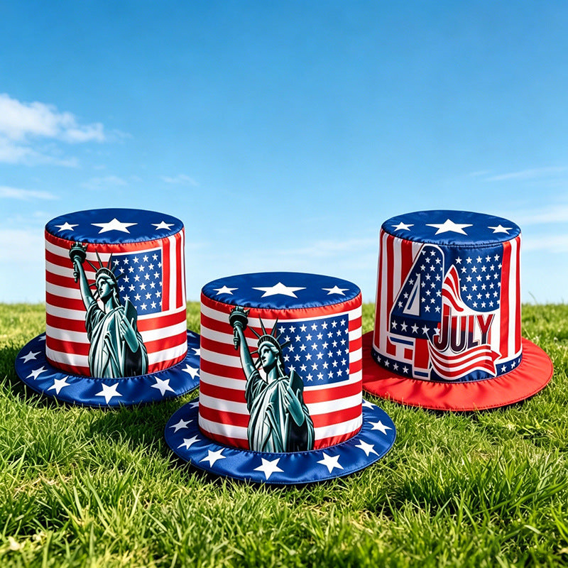 Women's nan Patriotic oversized novelty top hat with foam core and adjustable inner band Kalsten
