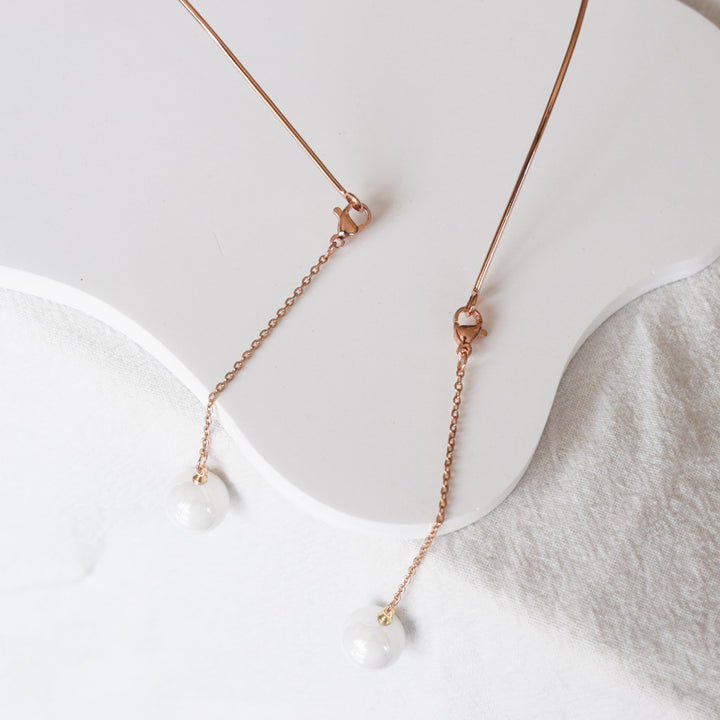 Elegant Long Pendant Pearl Earrings Kalsten