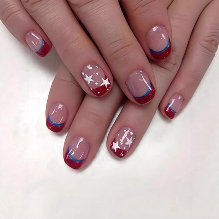 Patriotic Gel Nail Art Extensions Kalsten
