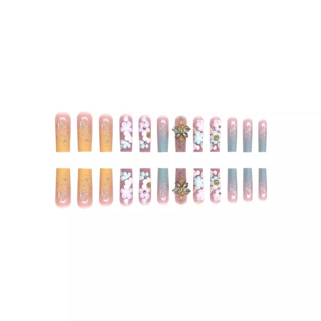 Floral 3D Press-On Nail Art Set Kalsten