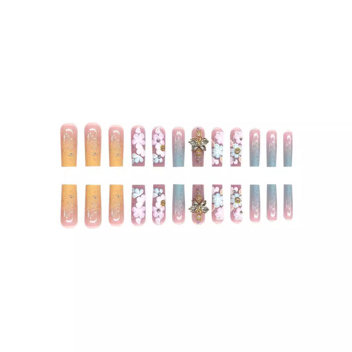 Floral 3D Press-On Nail Art Set Kalsten