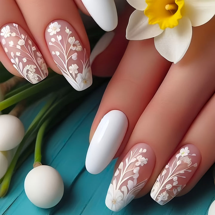 Elegant Flower Art Press-On Nail Set Kalsten