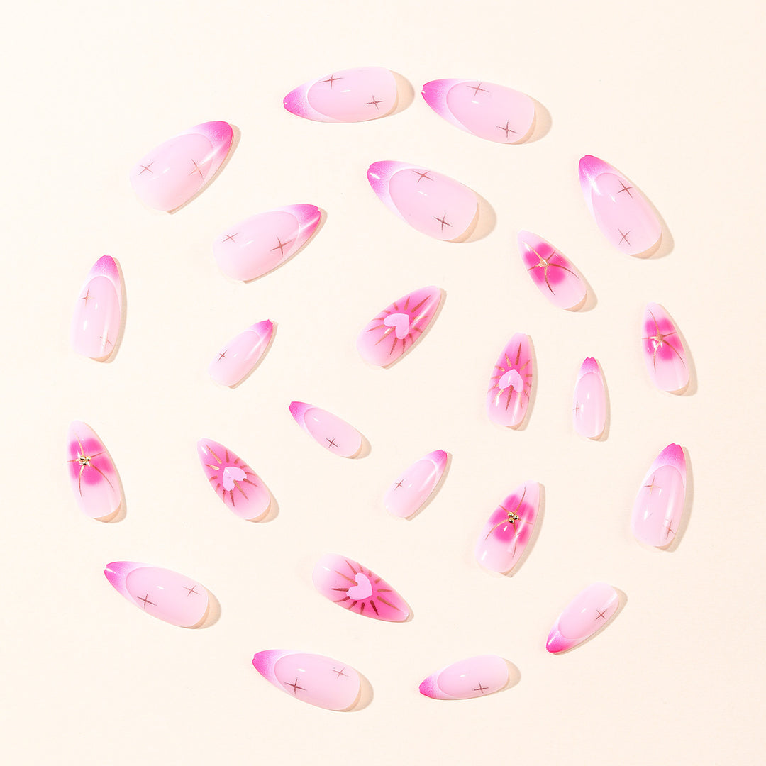 Elegant Stiletto Nail Art with Heart Designs Kalsten
