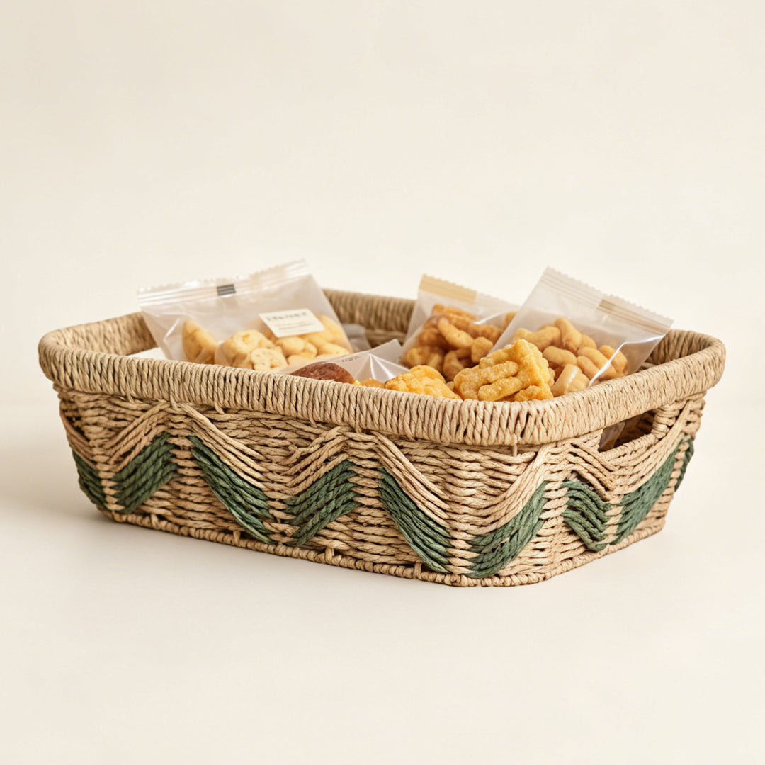 Decorative storage basket with handles Kalsten