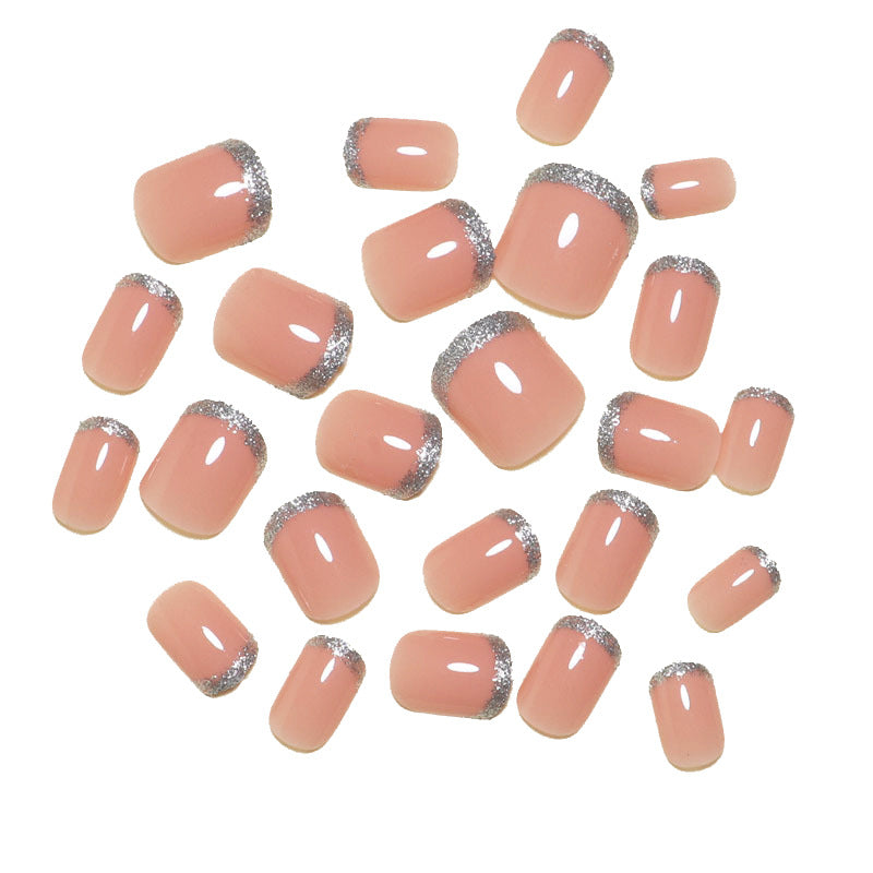 Sparkling French Tip Press-On Nails Kalsten