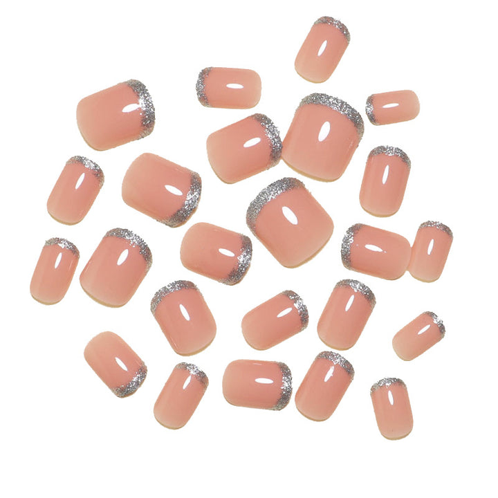 Sparkling French Tip Press-On Nails Kalsten