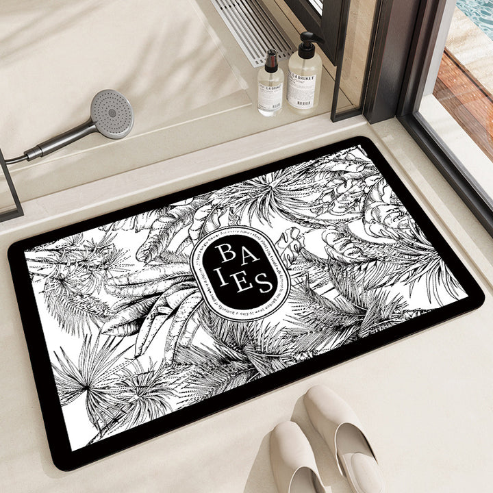 Floral Print Bath Mat Kalsten