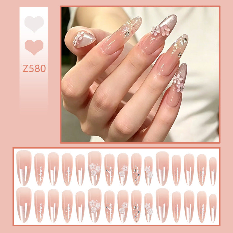 Nail art set with floral 3D applications and glitter accents Kalsten