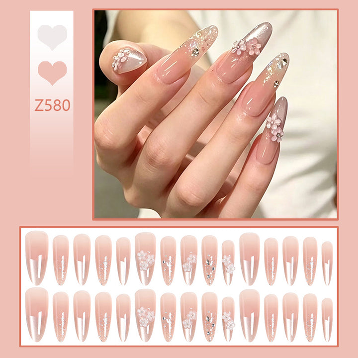 Nail art set with floral 3D applications and glitter accents Kalsten
