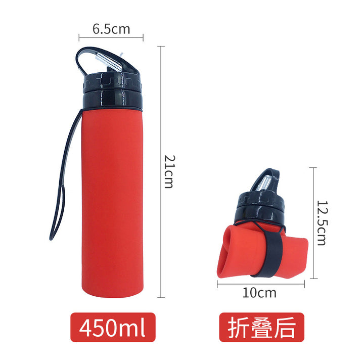 Women Foldable Sports Water Bottle with Integrated Straw Kalsten
