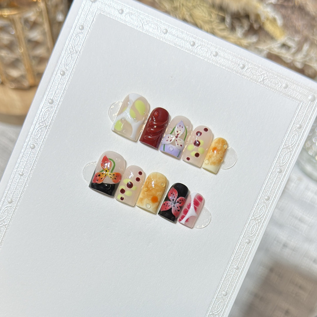 Decorative Nature-Themed Press-On Nail Set Kalsten