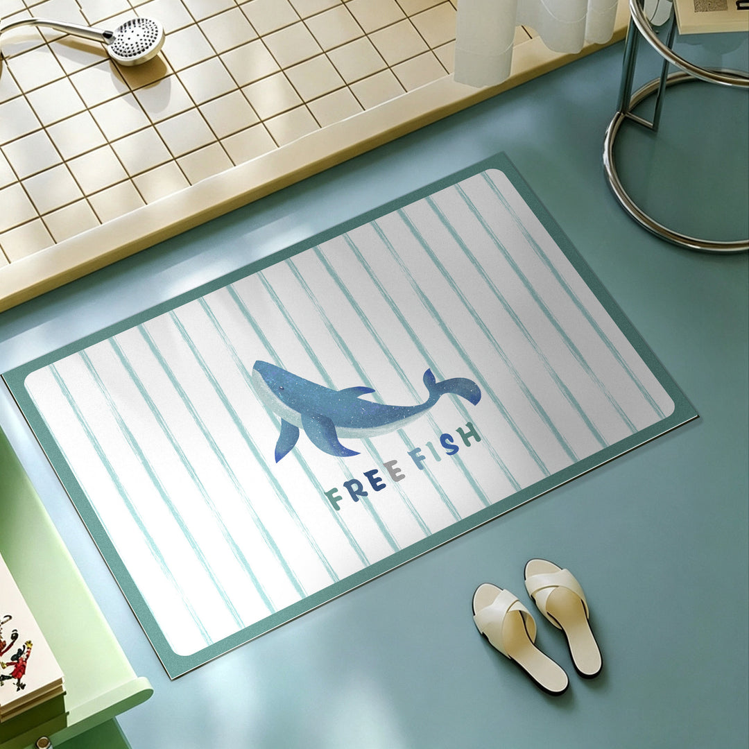 Playful Cartoon-Themed Bath Mat