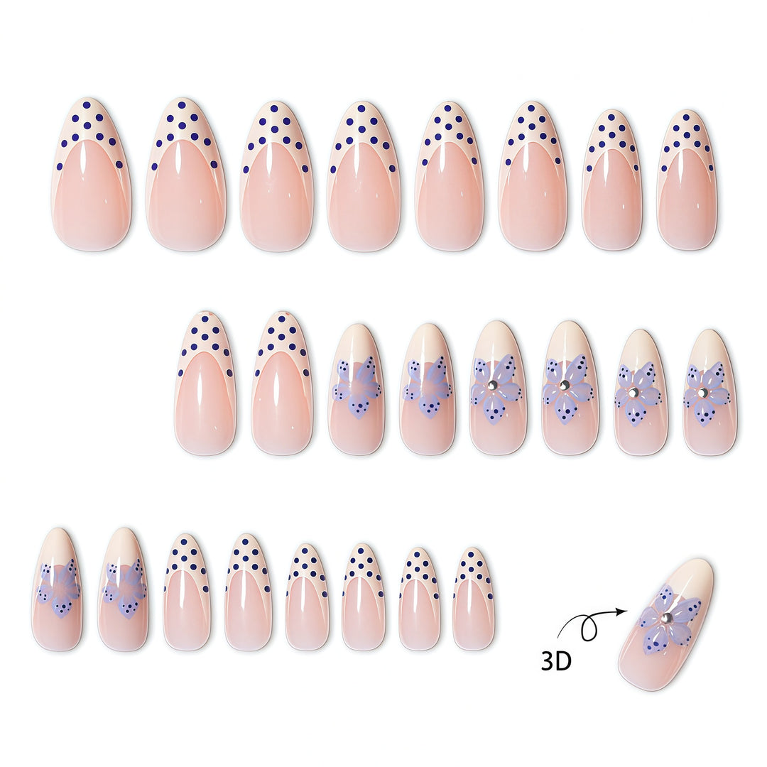 Floral Accent Pointed Nail Extensions Kalsten