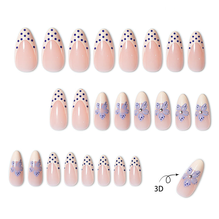 Floral Accent Pointed Nail Extensions Kalsten