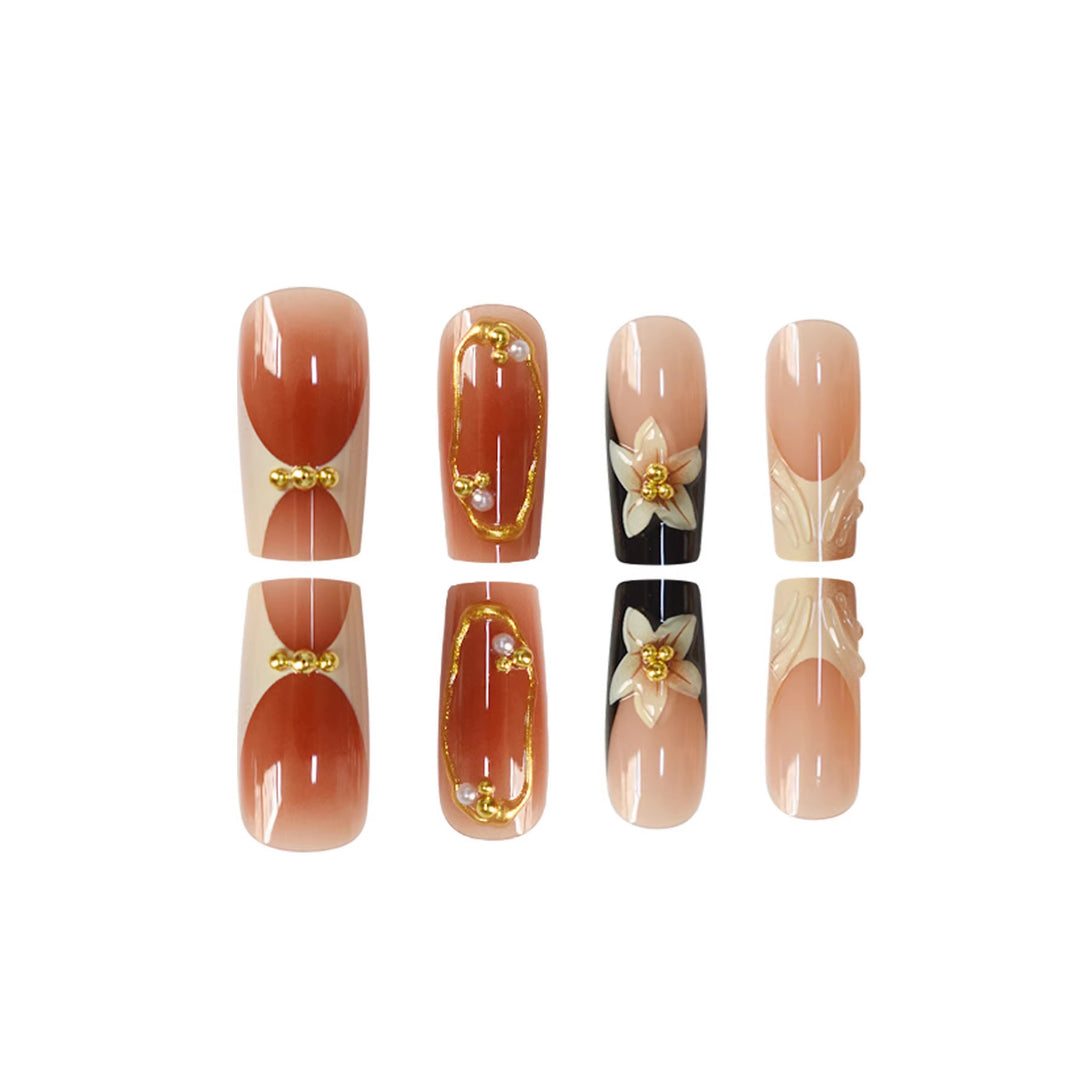 Decorative Patterned Press-On Nail Extensions Kalsten