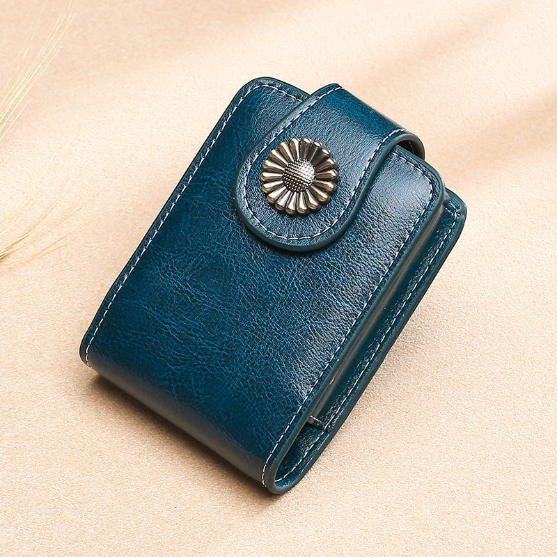 Vintage Leather Buttoned Coin Purse Kalsten