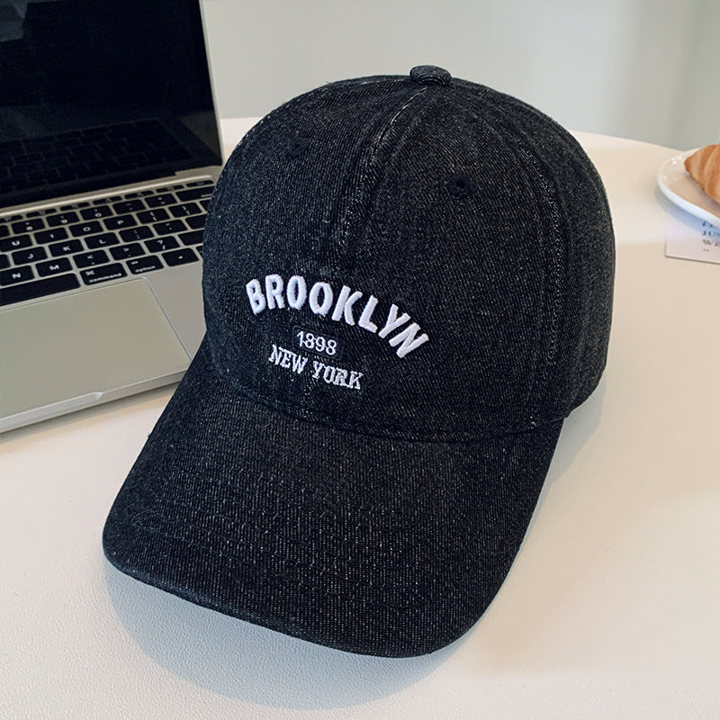 Denim Embroidered Baseball Cap