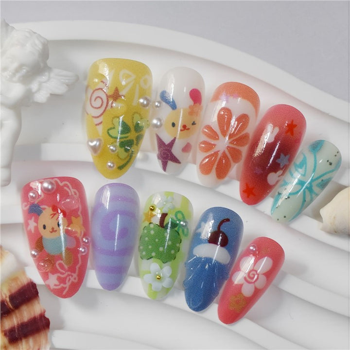 Playful Themed Press-On Nail Set Kalsten