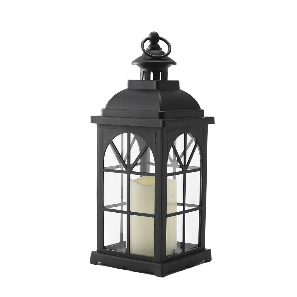 Vintage-Style Metal Lantern Candle Holder with Glass Panels Kalsten