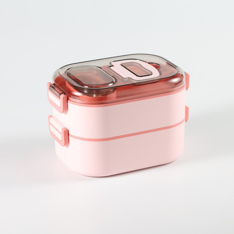 Multi-Compartment Food Storage Container with Secure Locking Lid