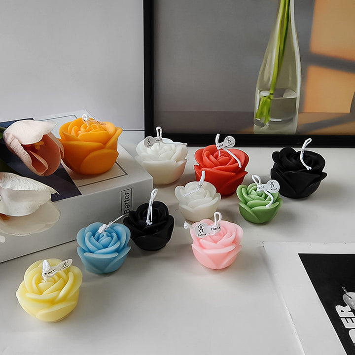 Rose-Shaped Decorative Candle