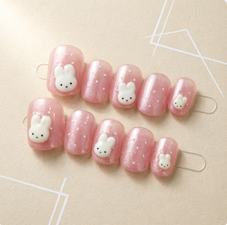 Cute Bunny Design Artificial Nails Kalsten