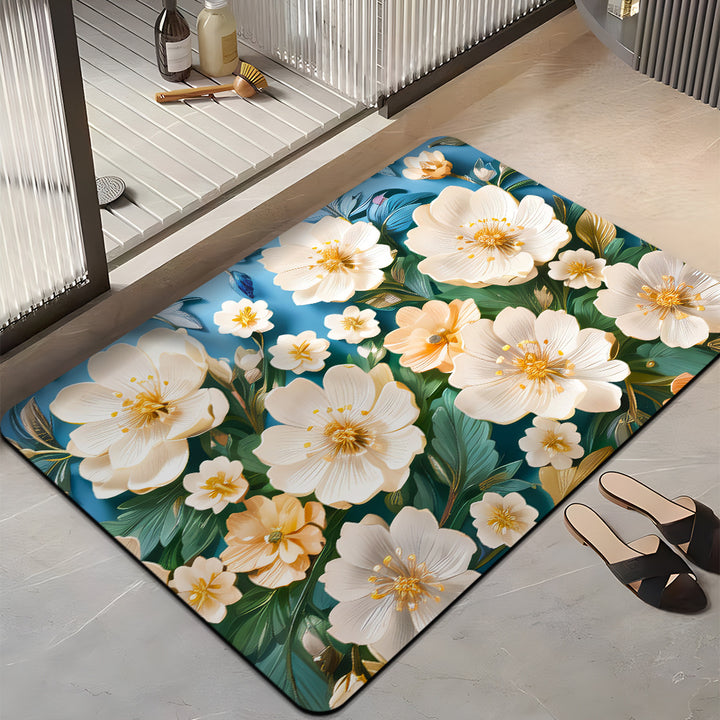 Floral-Themed Plush Bath Mat Kalsten