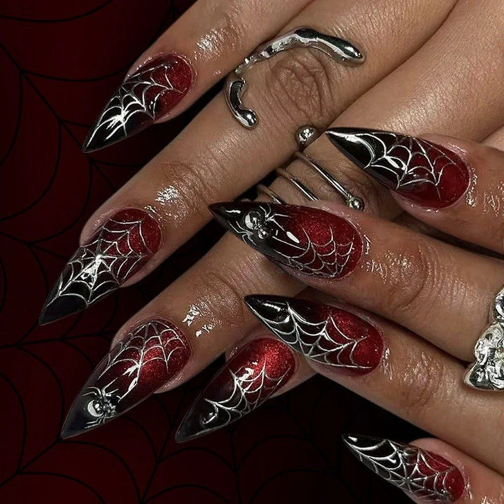 Artistic Spider Web Press-On Nails Kalsten