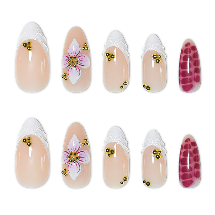 Elegant Floral Nail Art Extensions Kalsten