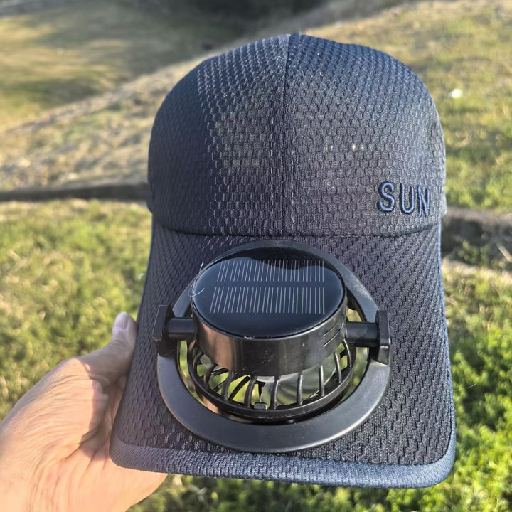 Sun Cap with removable solar fan, breathable mesh and adjustable umbrella Kalsten