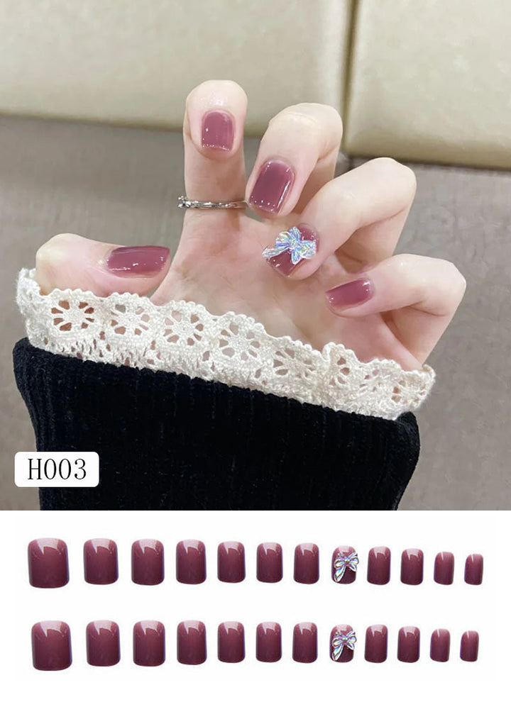 Artificial nail tips with bow design Kalsten