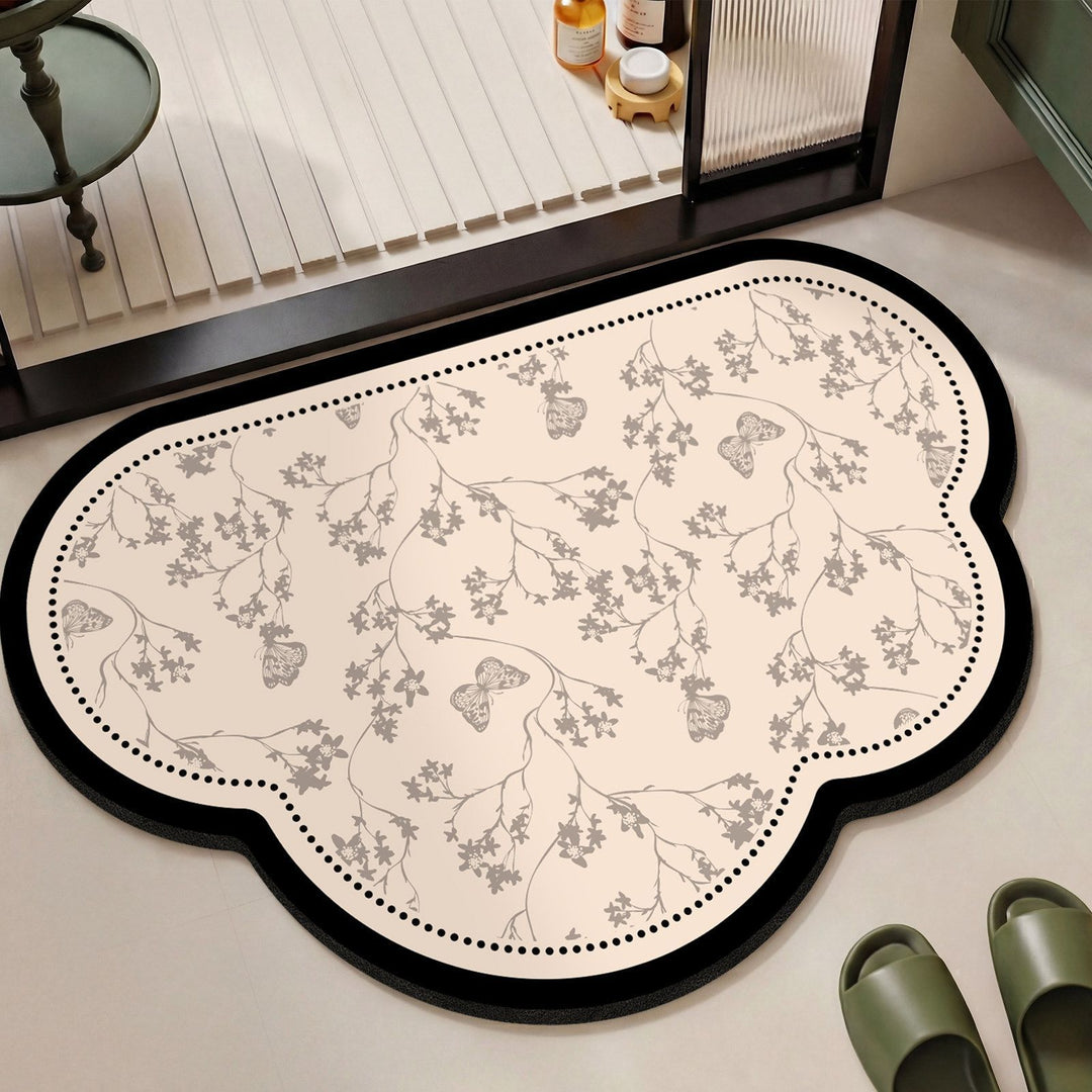 Elegant Vintage Floral Print Area Mat