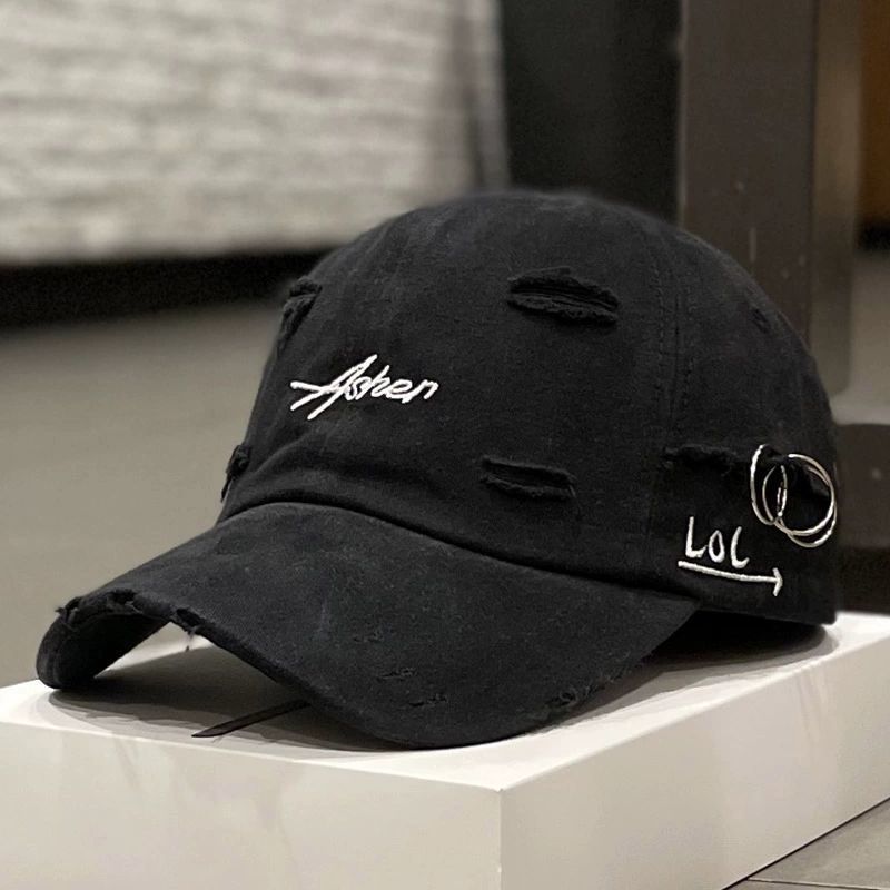 Distressed Denim Baseball Cap
