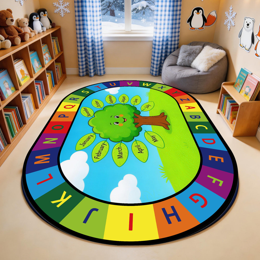 Educational Alphabet-Themed Area Rug