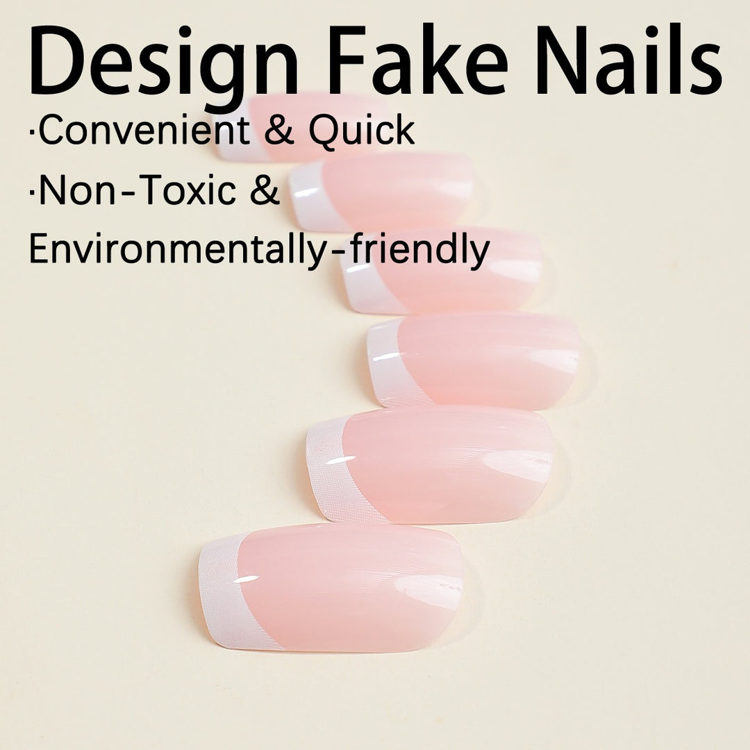 Artificial nail set with elegant French manicure design Kalsten