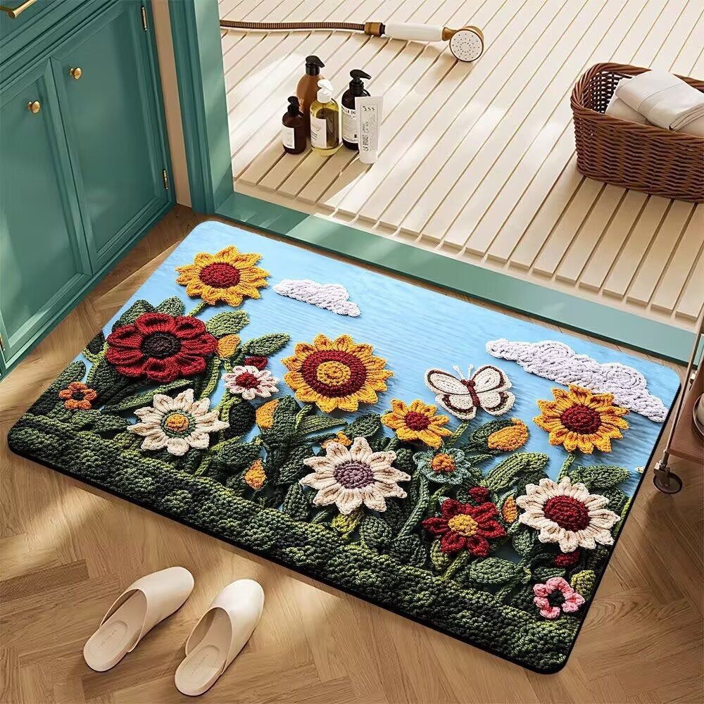 Floral Patterned Bath Mat Kalsten