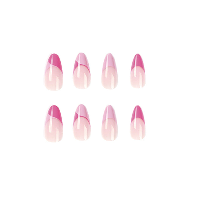 Artificial nail extensions with elegant glitter French tip design Kalsten