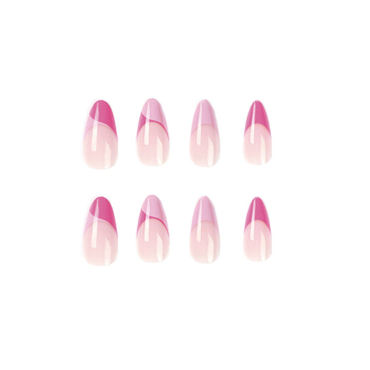 Artificial nail extensions with elegant glitter French tip design Kalsten