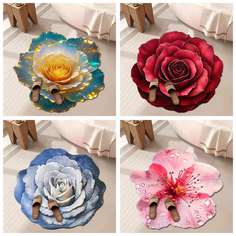 Artistic Floral Bath Mat