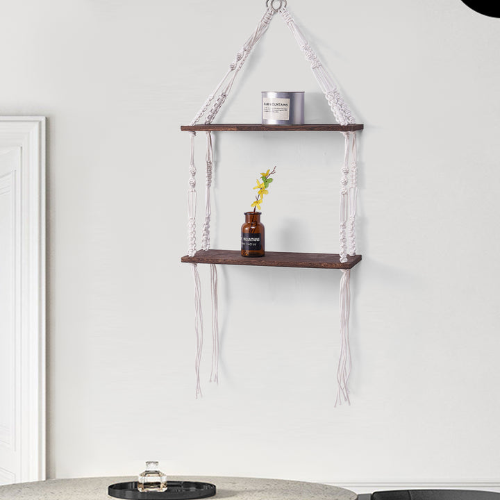Macramé Floating Shelf Organizer