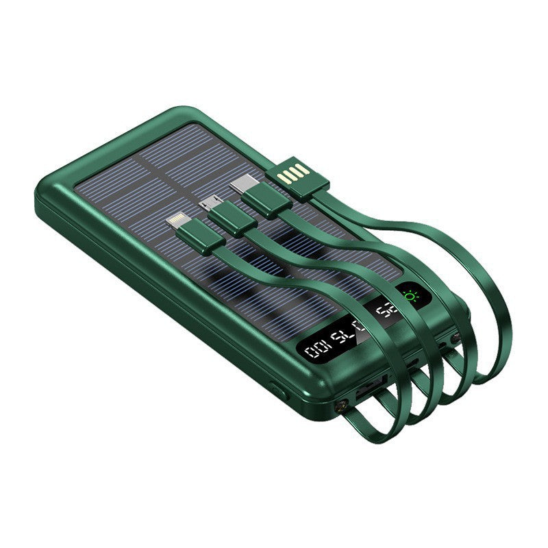 Solar-powered power bank with integrated charging cables Kalsten