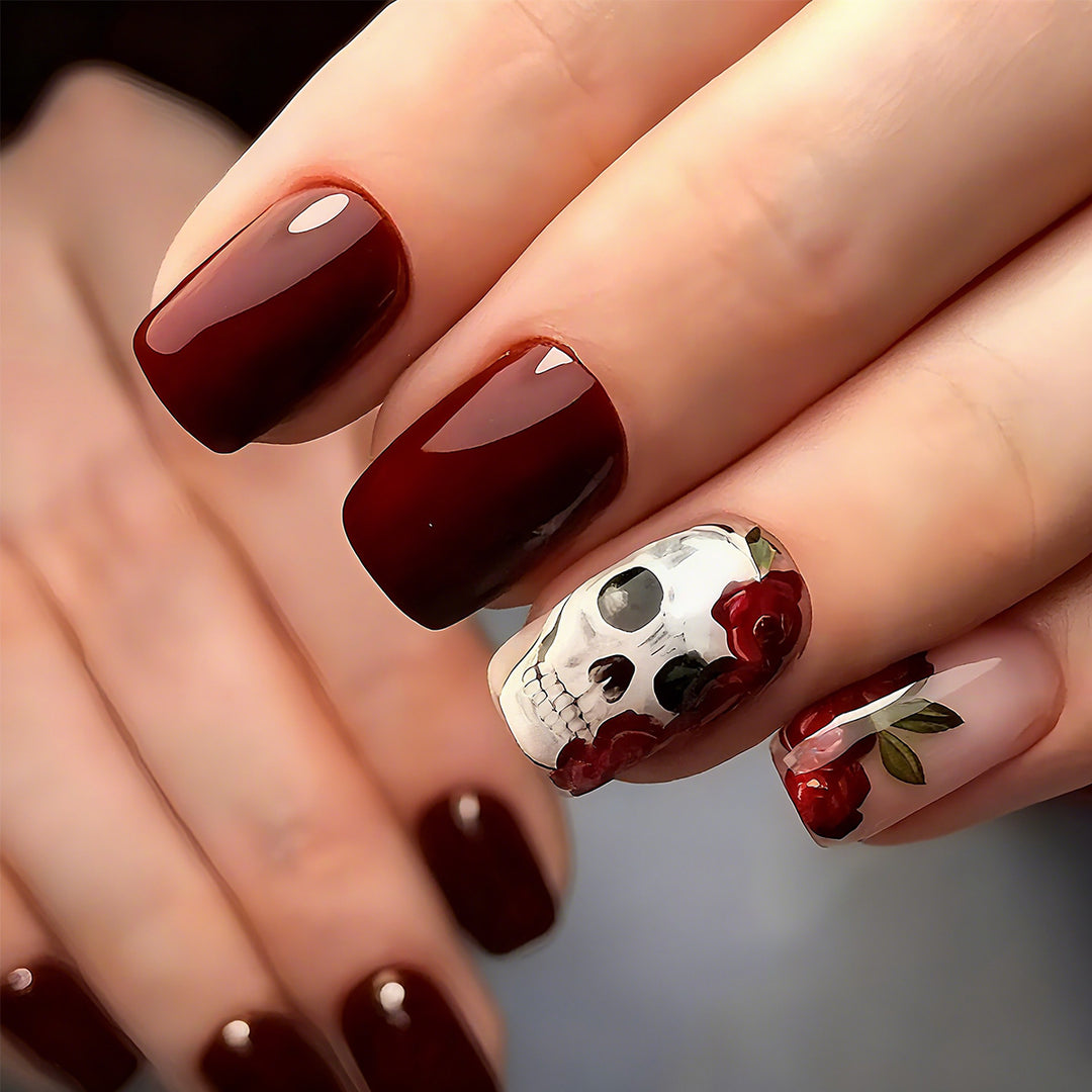 Artificial Nail Set with Colorful Flower Patterns Kalsten